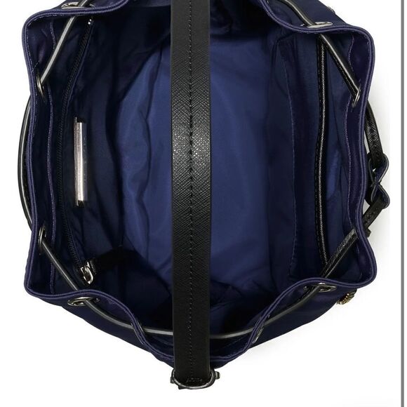 NWT Authentic Tory Burch Virginia Bucket Mini bag Color: navy bLue - Picture 8 of 11